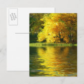 Herfstboom in het bos met bezinning briefkaart (Voorkant / Achterkant)