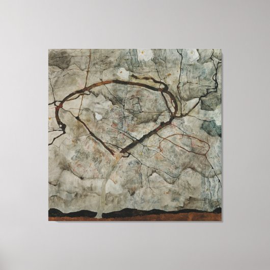 Herfstboom in onstuimige lucht canvas afdruk (Voorkant)