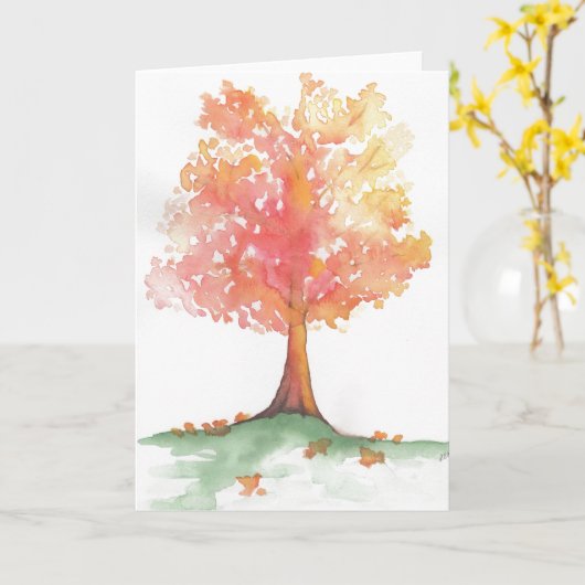 Herfstboom Kaart (Gele Bloem)