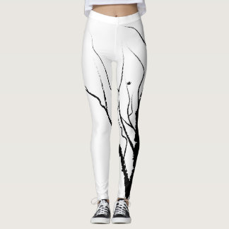 Herfstboom Leggings zwart op wit