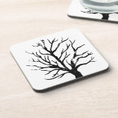 Herfstboom Lino Afdrukken Bier Onderzetter (Linkerzijde)