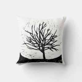 Herfstboom Lino Afdrukken Kussen