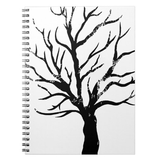 Herfstboom Lino Afdrukken Notitieboek (Voorkant)