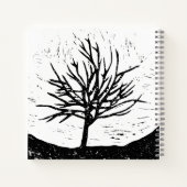 Herfstboom Lino Afdrukken Notitieboek (Achterkant)