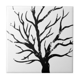 Herfstboom Lino Afdrukken Tegeltje