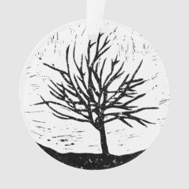 Herfstboom Lino Print Acryl Ornament