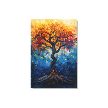 Herfstboom Mozaïek Geometrische Gloed Kunst