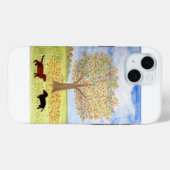 Herfstboom Schilderen met teckel honden Case-Mate iPhone Case (Achterkant (horizontaal))