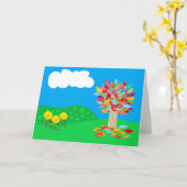 Herfstboom verjaardagskaart van Jo Afbeeldingen Kaart (Gele Bloem)
