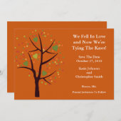 Herfstboom Verliefd Save The Date Aankondiging (Voorkant / Achterkant)