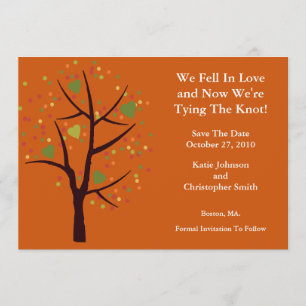 Herfstboom Verliefd Save The Date Aankondiging