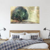 Herfstboom Waterverf schilderij Landschap Canvas Afdruk (Insitu (Slaapkamer))