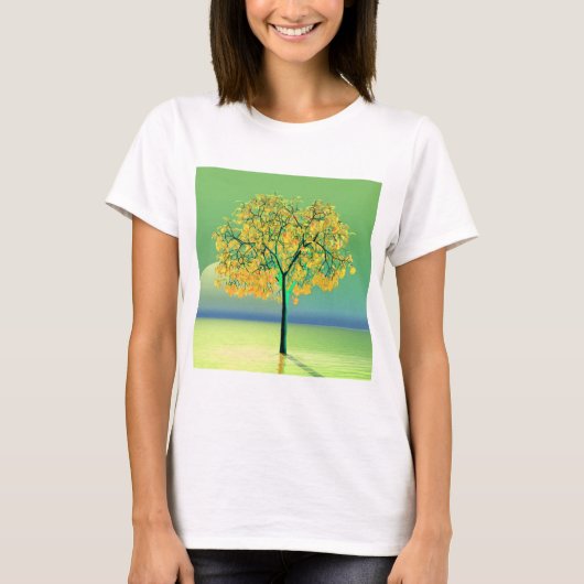 Herfstboom zonsondergang t-shirt (Voorkant)