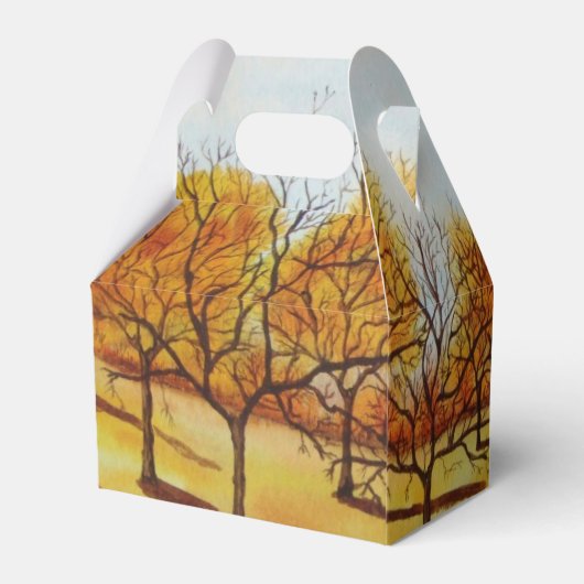 Herfstboomlandschap schilderachtig kunstschilderku bedankdoosjes (Achterkant)
