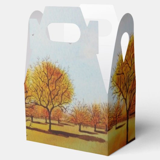 Herfstboomlandschap schilderachtig kunstschilderku bedankdoosjes (Geopend)