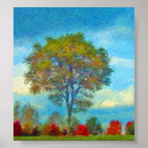 Herfstboomschildering Poster