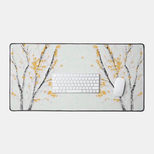 Herfstboomtakken met gele herfstbladeren bureaumat (Keyboard & Muis)