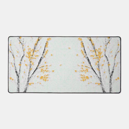 Herfstboomtakken met gele herfstbladeren bureaumat (Voorkant)