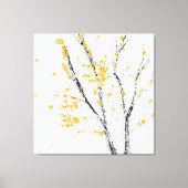 Herfstboomtakken met gele herfstbladeren canvas afdruk (Voorkant)