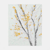 Herfstboomtakken met gele herfstbladeren fleece deken (Voorkant)