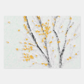 Herfstboomtakken met gele herfstbladeren inpakpapier vel (Voorkant)