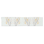 Herfstboomtakken met gele herfstbladeren korte tafelloper (Horizontaal)