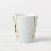 Herfstboomtakken met gele herfstbladeren latte mok (Voorkant)