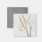 Herfstboomtakken met gele herfstbladeren magneet (Voorkant / Achterkant)