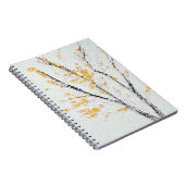 Herfstboomtakken met gele herfstbladeren notitieboek (Rechterzijde)