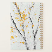 Herfstboomtakken met gele herfstbladeren planner (Achterkant)