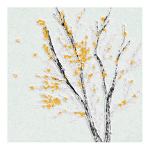 Herfstboomtakken met gele herfstbladeren