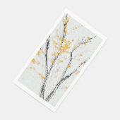 Herfstboomtakken met gele herfstbladeren servet (Hoek)