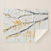 Herfstboomtakken met gele herfstbladeren sherpa deken (Voorkant (horizontaal))