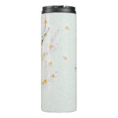 Herfstboomtakken met gele herfstbladeren thermosbeker (Achterkant)