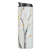 Herfstboomtakken met gele herfstbladeren thermosbeker (Geroteerd rechts)