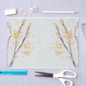 Herfstboomtakken met gele herfstbladeren tissuepapier (Craft)