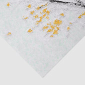 Herfstboomtakken met gele herfstbladeren tissuepapier (Detail)