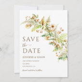 Herfstboomtakken verlaat Herfst Bewaar de datum Kaart (Voorkant)