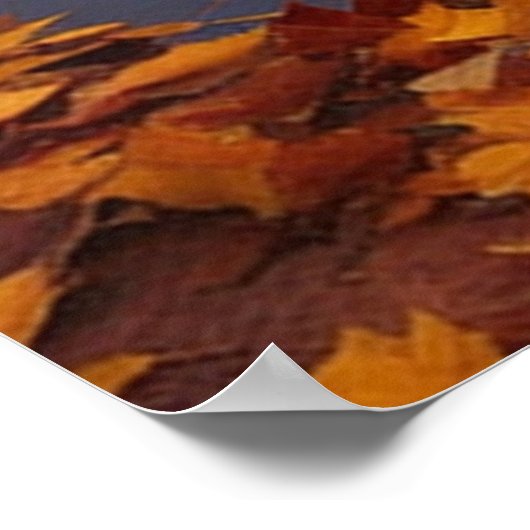 Herfstboot op een rustige River Wall Art Poster (Hoek)