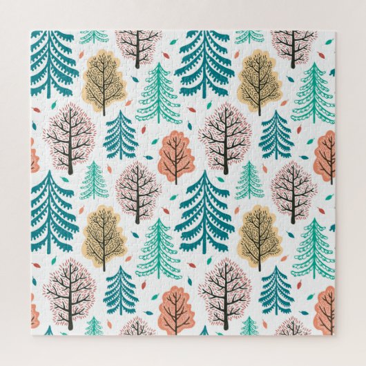 Herfstbos: betoverde naadloze scène. legpuzzel (Verticaal)