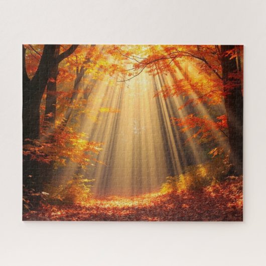 herfstbos bij zonnig weer legpuzzel (Horizontaal)