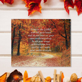 Herfstbos, bijbelvers van Spreuken 3:5-6 Legpuzzel