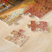 Herfstbos, bijbelvers van Spreuken 3:5-6 Legpuzzel (Zijkant)