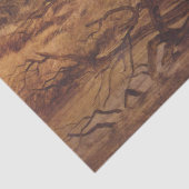 Herfstbos (bruine boomstammen) tissuepapier (Detail)