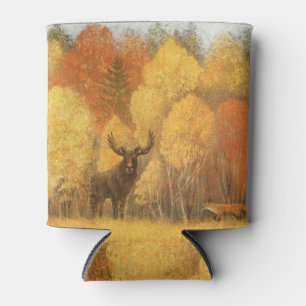 Herfstbos, digitale herten en vos. blikjeskoeler