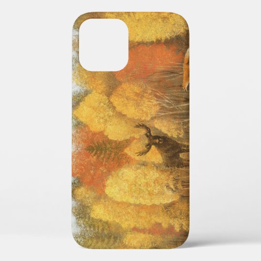 Herfstbos, digitale herten en vos. Case-Mate iPhone case (Achterkant)