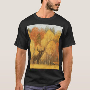Herfstbos, digitale herten en vos. t-shirt