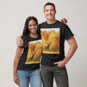 Herfstbos, digitale herten en vos. t-shirt (Unisex)