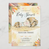 herfstbos-egel-baby shower kaart (Voorkant / Achterkant)