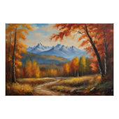 Herfstbos en berglandschap perfect poster (Voorkant)